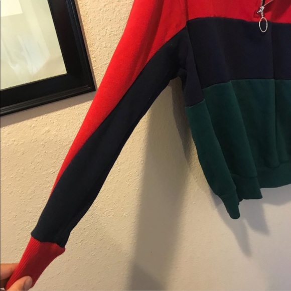 red, blue, and green sweater - Picture 4 of 6